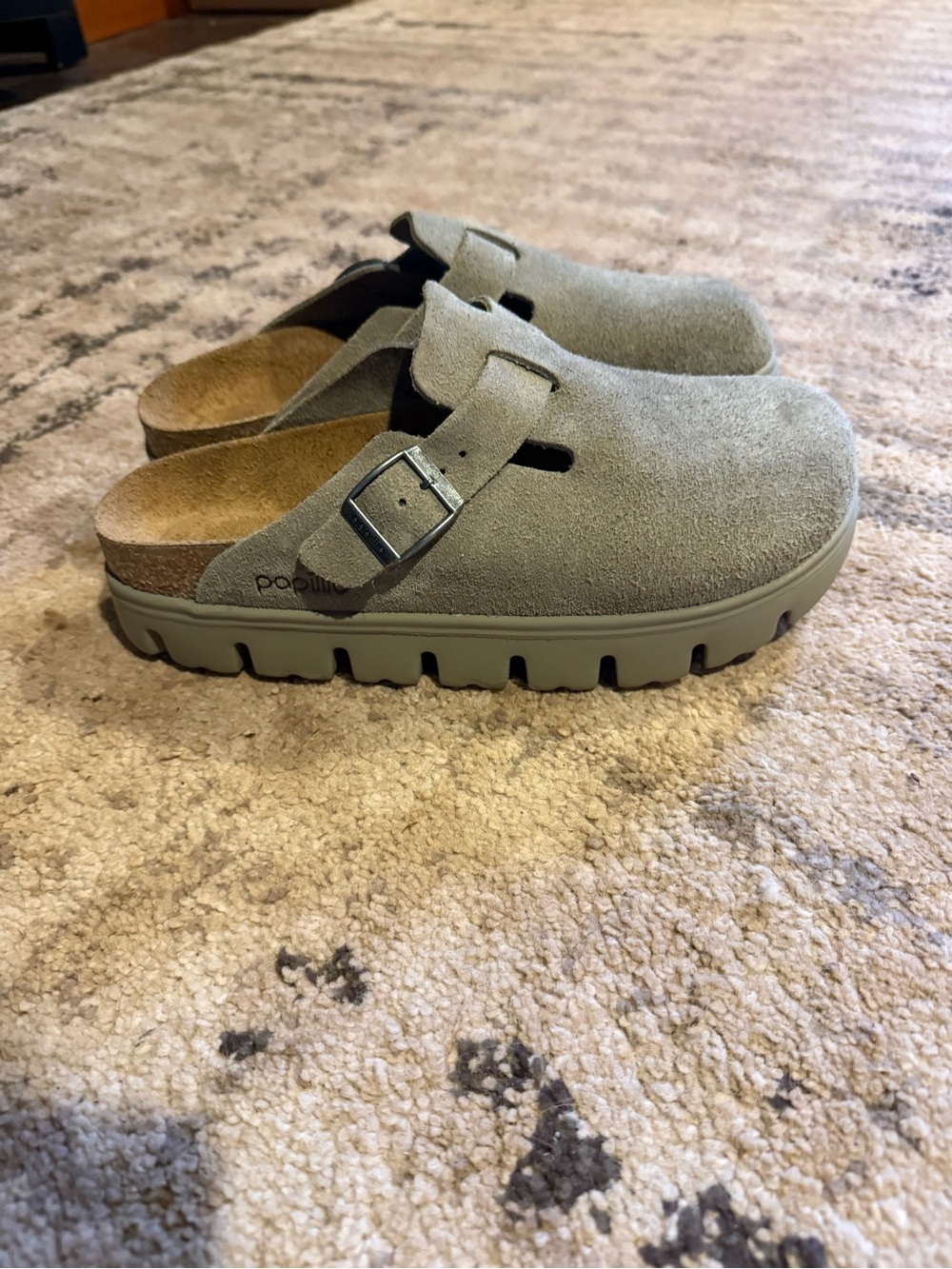 NWOB Papillio grey suede Birkenstock clogs size 39
